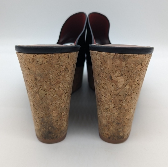 Diane Von Furstenberg Bonnie Wedge Slide Sandal Black Size 8.5 - Picture 2 of 13